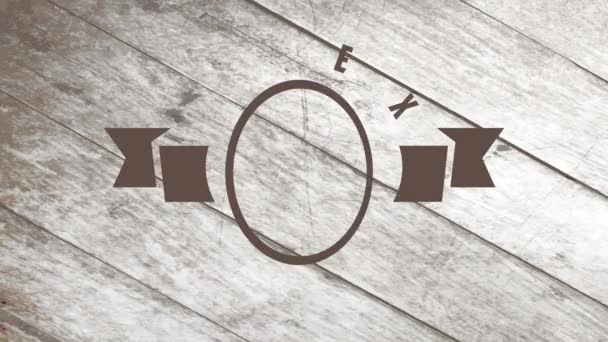 Mouvement des éléments formant l'emballage de caféine avec un joint rond périphérique une tasse chaude avec brume approchant tiré au-dessus d'un plancher en bois 