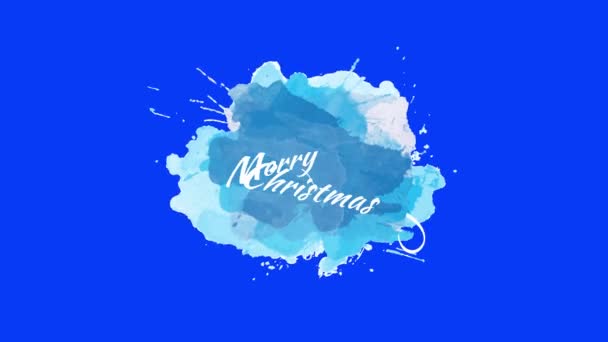 Zıplayan Düz Elementler Mutlu Noeller Mesajı Yazan Klasik Beyaz Tipografi — Stok video