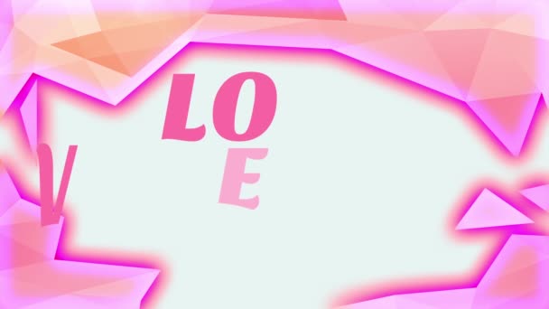 Bouncing Springing Motion Effect Toegepast Valentijnsdag Letter Cover Met Liefde — Stockvideo
