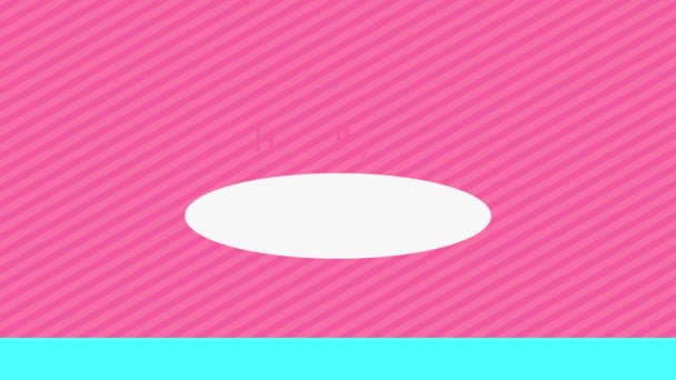 情人节快乐的构成要素的运动 用草书字体和箭头划过的粉红相间的文字在白色圆圈中书写 — 图库视频影像