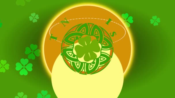 Sliding Spring Effect Animatie Van Patricks Day Irish Holiday Party — Stockvideo