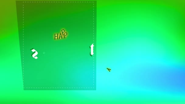 Inertial Movement Simple Elements Forming Smiling Patricks Day Written Green — стокове відео