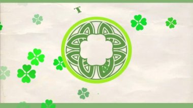 Neşeli Başmelek Patricks 'in Sallanan Elemnts Günü 17 Mart Kutlama Çağrısını Kelt Süslü Yonca ile Çağırıyor
