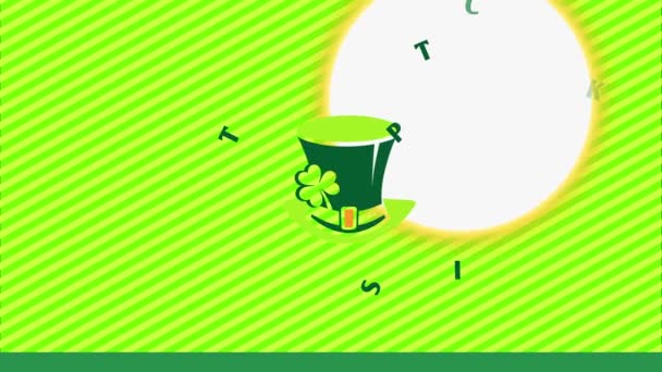 Speed Ramping Von Elementen Des Patricks Day Werbung Für Irische — Stockvideo