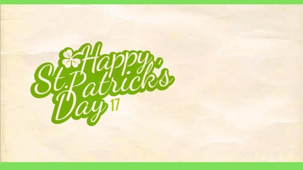 Spinning Bouncing Elements Creates Patricks Day Invitation Covering Dated March — Stock Video
