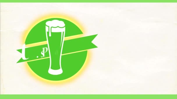 Snímek Měřítko Prvky Skládání Patricks Day Written Green Illustration Brew — Stock video