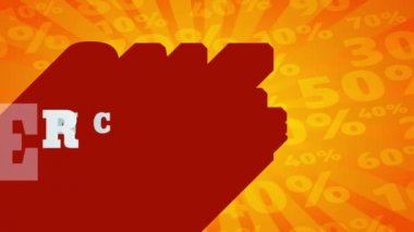 Zıplama, arka planda gösterilen büyük indirimlerle birlikte inanılmaz indirimli atalet kaydırağıyla ve farklı büyüklükteki yüzdelerle merkeze doğru gelen ışık ışınlarıyla birleşir.