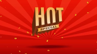 Kırmızı Zeka Döşemesi Üzerine Büyük Yazıtipi ile Ticaretin Kullanılması İçin Özel Teklif Ağı Tanıtımının Doğrusal Ölçekleme Canlandırması