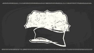 Beyaz çerçeve ve kurdeleyle süslenmiş Tebeşir Harflerinin İçinde Noel Hediyeleri Oluşturma Emri Veren Yaylı Element Silinmiş Süpürge Tahtasının Üzerindeki Kar Taneleri