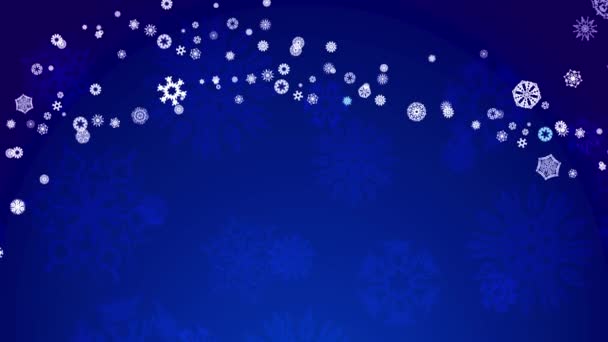 Speed Ramping Elements Blue Christmas Notizblock Cover Transparent Flake Scene — Stockvideo