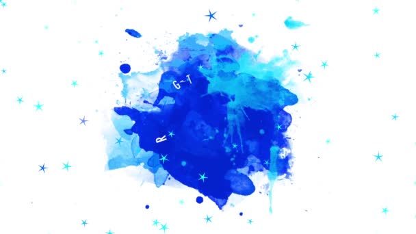 用白色设计在深蓝色水彩画上的圆形水晶对优秀圣诞销售橱窗宣传艺术的内在冲击 — 图库视频影像