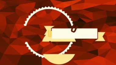 3 Boyutlu Soyut Arkaplan Altında Zigzag Çemberiyle Yapılan Ticari Girişim Kaliteli Ürün Simgesinin Bahar Ölçeklendirmesi ve Kaydırma Canlandırması