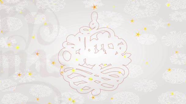Rebote Inercial Del Estilo Cursivo Caligrafía Feliz Navidad Con Parte — Vídeo de stock