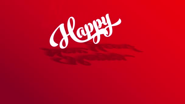 Motion Elements Forming White Calligraphy Happy New Year Text Red — Stock video