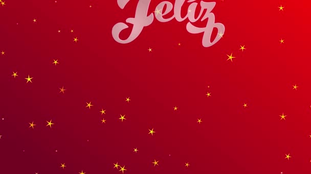 Bouncing Flat Elements Forming Spanish Merry Xmas Feliz Navidad Schrift — Stockvideo