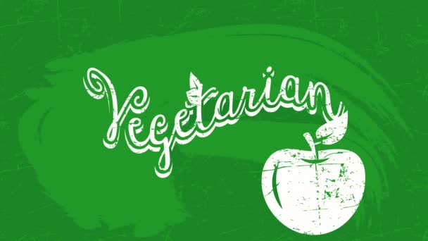 Chaotische Bewegung Der Elemente Forming Playful Vegetarian Food Restaurant Textthema — Stockvideo