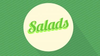 Sebze Gıda Mağazası ya da 70 S stili tipografisi olan Restoran için Yeşil Salata Tema Kartı Kapağı Hareketi