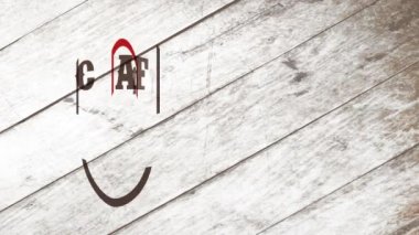 Yüksek Kaliteli Protein Sığır Sanatının Atalet Sıçrama ve Döndürme Animasyonu Kereste Zemininde Kesici Çatal Bıçak İşareti