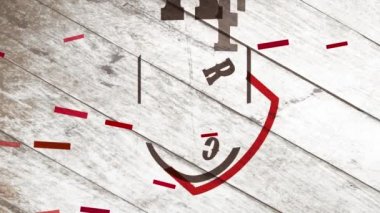 Yüksek değerli Protein Sığır Sürüsünün Doğrusal Sıçrama ve Döndürme Animasyonu Kereste Zemininde Kasap Bıçağı ile El Feneri Öldürme İşareti