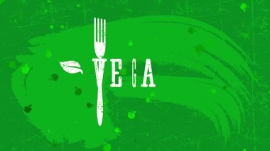 Moda Vegan Restoran Tebeşir Senaryosu 'nun Y ekseni etrafında dönen elementler çataldan dökülen yapraklar ve yıpranmış desenli çatal bıçaklar.
