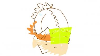 Yüzünde kocaman bir gülümseme, yeşil bir hediye kutusuna sarılmış bir kızın bahar efekti ile kayarak ailesinin ona doğum günü hediyesi olarak iyi bir davranışı olduğunu gösterdi.