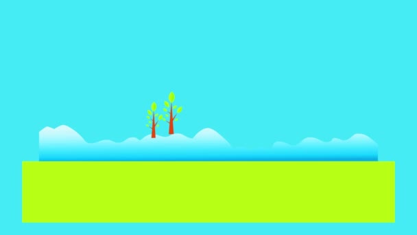 Linear Scaling Animation Funny Rabbit Huge Smile Living Open Field — Stock Video