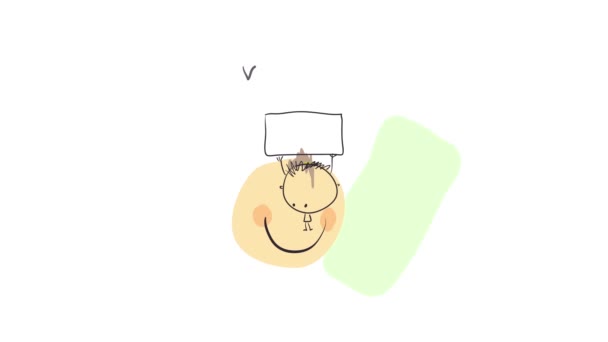 Ralentir l'animation avec l'effet de ressort de l'enfant portant heureusement le poids d'un signe alimentaire végétalien vert formant avec des lettres apparaissant dans l'ordre indistinctement à l'appui de l'éducation dans les habitudes alimentaires saines pour les enfants 