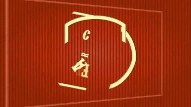 70 S stili amblemin doğrusal sıçrayışı ve döndürmesi. Esnaf atölyesinden yumuşak ve yoğun renkler kullanılıyor ve üzerinde bıçak ve kurdele var.