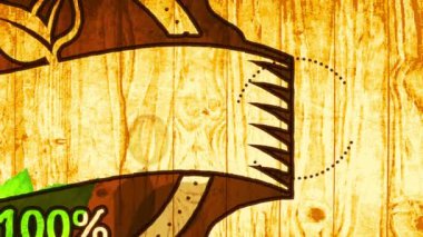 Pürüzsüz Hız Animasyonu% 100 Sağlıklı Saf Besin Sembolü Parıldayan Ahşap Alan Destekleyici Yerel Tarımsal Üretim Üzerine Etkilendi