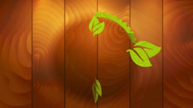 Elementlerin Taze Yeşil Çevre Gıda Ürünleri için İlan Oluşturma Hareketi Dalgalı Kenarlı Grafiksel Damgalı Ahşap