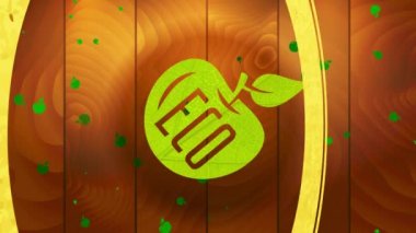 Temiz vejetaryen ekolojik ve besleyici besleyici beslenme için sembol satma üzerine geri dönüştürülmüş elementlerle sürdürülebilir eko ürünün atalet sıçraması