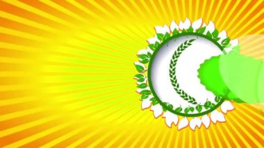 İlkbaharda yumuşak animasyon ve 100 Oranlı Sağlıklı İçindekiler Sürdürülebilirlik Sendromu Gereksinimleri İçin Yeşil Renkli ve canlı Turuncu İşaretler