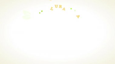 Taze meyve grafikleri ve gıda şirketi için karton desenli mektuplarla Doğal Doğal Organik Ürünler Oluşturan Elementlerin Hareketi