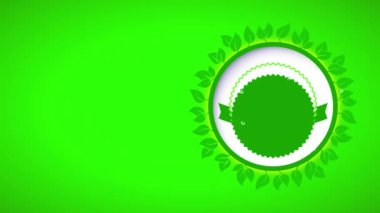 Dönen ve Zıplayan elementler, Yeşil Yeşilliklerle çevrili Beyaz Yuvarlak Sembollü Saf Organik Besin sunan Köylü Pazarı Ürünleri Yaratıyor