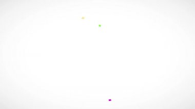 100 bin takipçinin çizgisel zıplama ve döndürme animasyonu Parti Davetiye Kartı kapağı canlı renkli sayılar ve iş büyütmek için konfeti