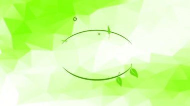 Uzun Yaşam Çevre Ürünleri Şirketi 'nden Geometrik Özgeçmiş Üzerine Yeşil Harflerle Sağlıklı Gıda İşaretinin Yayılması ile Animasyonu Yavaşlatmak