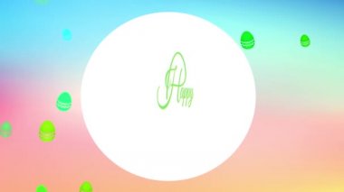 Atalet Zıplaması Tatil Festivali Kartonu Gülümseyen Paskalya Kartonu Yumuşak Bahar sezonu Arkaplan Yazı Tipi