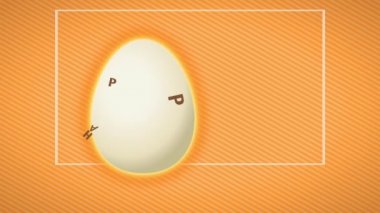 Kakao Paketi 'nin Bahar ve Sıçrama Grafikleri üzerinde mutlu reklam grafikleriyle işaretlenmiş beyaz 3 boyutlu Paskalya Yumurtası