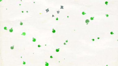 Biyolojik karton deseninde leke olan süslü, doğal, sağlıklı ürünler için besin pazarı duyurusu.