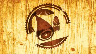 Yaylı Element Domuz Etleri Kasap Dükkanı Sivri Kenar Simgesi Hafif Renkli Ahşap Üzerinde Yanmış Domuz Bacağı İkonunu Düzenleme Emri