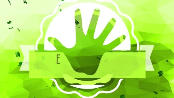 유기농 Eco 식품의 애니메이션 Lounded Logo Delicate Layers Appearing Incent — 비디오
