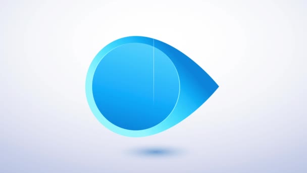 蓝色定位图标及其内部红色麦克风图形元件形成语音跟踪装置品牌的运动 — 图库视频影像