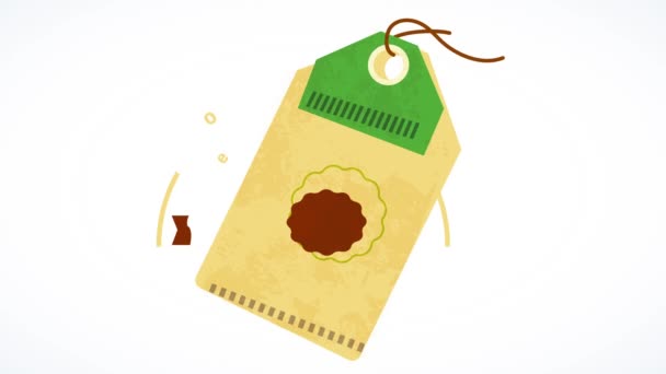 Springing Element Moving Order Compose Recycled Tag Voor Milieuvriendelijke Natuurlijke — Stockvideo