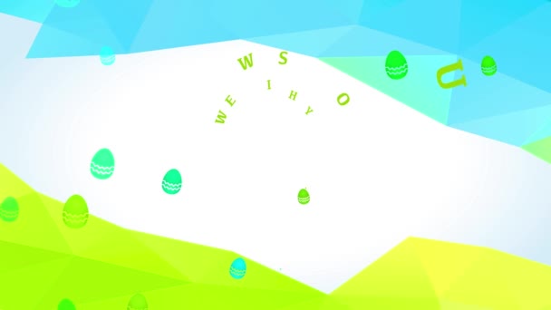 Különböző Blend Motions Animating Fluorescent Egg Script Kívánunk Boldog Húsvétot — Stock videók