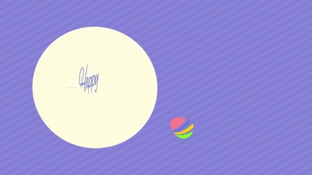 Spinning and Bouncing Elements Crée une invitation de Pâques douce et heureuse pour le banquet et le souper de chasse aux œufs pour les jeunes avec une forme minimaliste et une couleur douce 