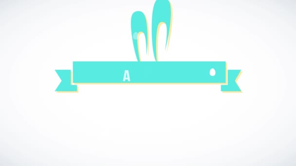 Motion Elements Forming Playful Happy Easter Commercial Announcement Bunny Ears — Stock video