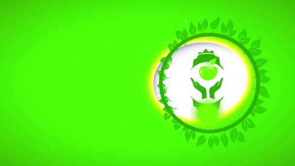 Movimento Inerziale Elementi Semplici Che Formano Pubblicità Verde Con Cerchio — Video Stock