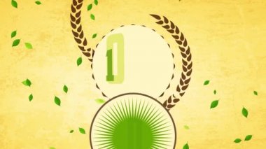 % 100 Sağlıklı Elementlerin Doğrusal Hızı Düşürme Hareketi Antika Biçimli Yazı Tipi ile Geri Dönüşümlü Karton Doku Üzerine Madalya Giydirilmiş