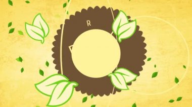 Zıplayan Düz Elementler Saf Vegan Beslenme için Geri Dönüşümlü Çevre Kartonundaki Sembol Gibi Tekerlekli Kupon