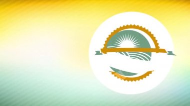 Döndürme ve zıplatma elementleri, belli bir çevre için doğal gıda reklamı oluşturur. Yumuşak yaz unsurları ile yuvarlak baskı ile iyi olur.